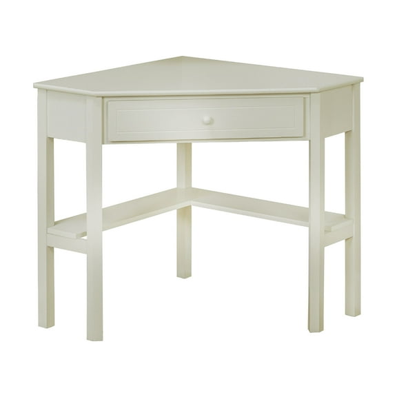 Porch & Den Lincoln Solid Wood/MDF Corner Computer Desk Off-White/ Ivory Painted