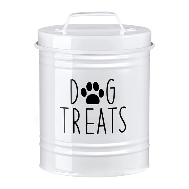 Contenedor de golosinas para perros Contenedor hermético para comida de perros para golosinas para mascotas Galletas de lata para Blanco