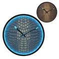 thumbnail image 2 of Indoor 12' Voice-Activated Luminous Decoration Wall Clock With LED Night Light Crocodile-skin, 2 of 8