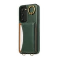 thumbnail image 6 of for Samsung Galaxy S23 Plus Wallet Case with Card Holder - PU Leather Case for Women & Girls, Wrist Hand Strap, Secure Finger Ring, Shockproof Protective Phone Cover for Galaxy S23 Plus, Green, 6 of 7