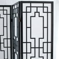 thumbnail image 3 of Roundhill Furniture Sudoku Paper and Wood 3-Panel Room Divider Screen in Black, 3 of 6