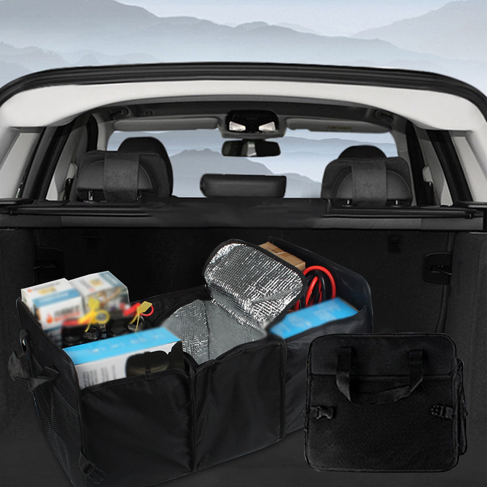 Car Trunk Organizer Storage SUV Foldable Cargo Storage Containers With 9 Pockets And