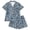 v-178Light Blue454, variant on HAYIMI Leopard Printed Pajama Sets For Women 2 Piece, Lapel Collar Short Sleeve Button Shirt With Matching Shorts, Trim Detail Nightwear Loungewear