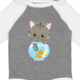 thumbnail image 4 of Inktastic Kitty And The Fish Bowl, Cute Little Cat, Fish Girls Long Sleeve Baby Bodysuit, 4 of 5