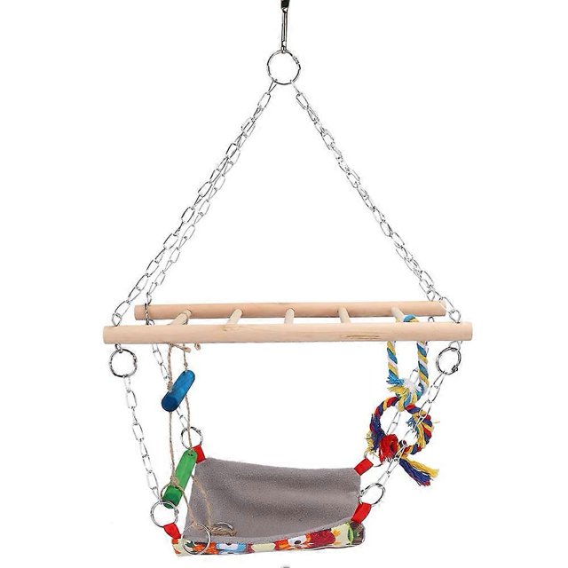 Hanging Pet Parrot Bite Climbing Toy Hamster Swing Ladder Hammock Toy