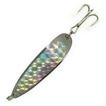 Crocodile Spoon Fishing Lures 1/4oz, 15 Pcs Silver Finish, for Saltwater & Freshwater Casting, Includes Treble , Ideal for Bass, Walleye, Trout & Inshore Species