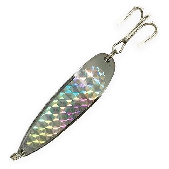 Crocodile Spoon Fishing Lures 1/4oz, 15 Pcs Silver Finish, for Saltwater & Freshwater Casting, Includes Treble , Ideal for Bass, Walleye, Trout & Inshore Species