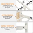 thumbnail image 4 of Queen Size Platform Bed Frame with Natural Rattan Headboard, Heavy Duty Sturdy Steel Slat Support, No Box Spring Needed, White, 4 of 7
