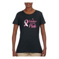 thumbnail image 2 of In October We Wear Pink Awareness Womens Graphic T-Shirt, Black, Small, 2 of 3