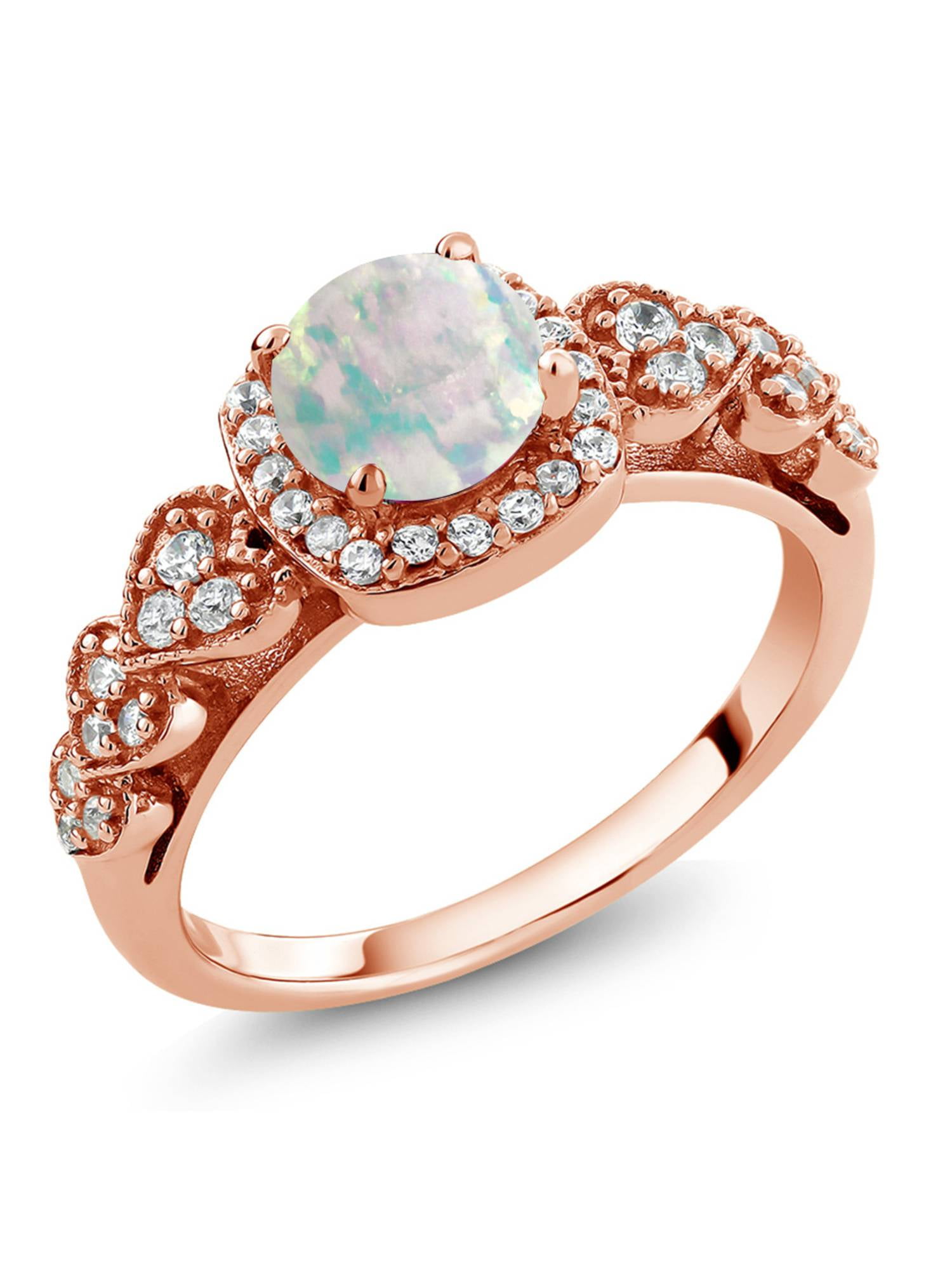 Lex /& Lu Sterling Silver Rose Gold-plated Morganite /& Tourmaline Ring