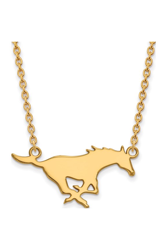 Ss/Gold Plated Sterling Silver With Gp Logoart Southern Methodist U Large Pendant Necklace (18 X 30) Made In United States gp012smu-18