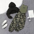 thumbnail image 2 of Zanarzt Girls Clothes Outfits Cute Tween Girls Clothes T-Shirt Top + Cargo Pants + Cover up 3pcs Outfit Set Green,7-8 Years, 2 of 7