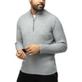 thumbnail image 7 of X RAY JEANS Mens Ribbed Mock Neck Quarter-Zip Sweater, Light Grey, L, 7 of 7
