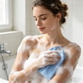 thumbnail image 4 of Nylon Back Exfoliating Towel | Stretchy Stretchable Bath Scrubber | Body Cleaning Cloth for Hard-To-Reach Areas | Shower Scrub for Home Use, 4 of 7