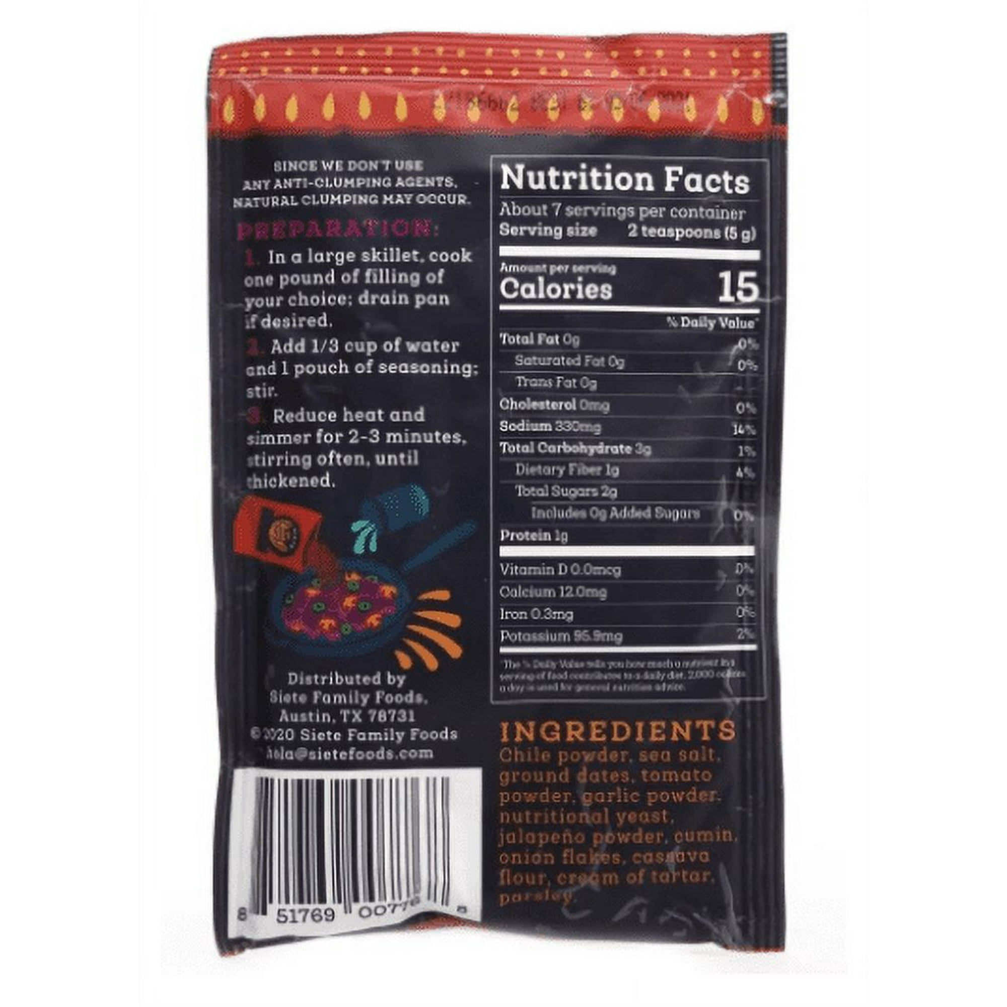 (Pack of 12)Siete Taco Seasoning Spicy, 1.31 oz.