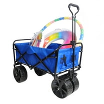 Folding Trolley, Heavy-Duty Shopping Cart, Independent Portable Outdoor Trolley, Blue