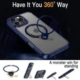 thumbnail image 6 of Dual 360° Spin Magnetic Stand & Magnetic Ring for iPhone 16 Pro Max Case [Compatible with MagSafe] [Dual Embeded Ring & Stand] [16FT Military Protection] Case for iPhone 16 Pro Max 6.9" Clear, 6 of 7