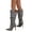 Grey, variant on Slouchy Winter Boots for Women Stiletto High Heel Denim Knee High Boots Fashion Studded Pointed Toe Wide Calf Fall Booties Gray Size 7