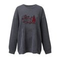 thumbnail image 4 of Aqestyerly Haut Automne 2024 pour Femmes, Joyeux Noël Haut à Manches Longues Col Rond Uni, Haut à Manches Longues Col Rond,/chemise/gris Foncé, (TG), 4 of 4