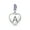 Silver-A, variant on Womens A-Z Monogram Purple Crystal Initial Bead Charm Heart