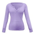 thumbnail image 5 of Summer Tops for Women Short Sleeve Athletic Tops Workout Shirts Women Woman Long Sleeved Shirts Causal Loose Football Shirt Short Sleeve Casual Casual Purple M, 5 of 6