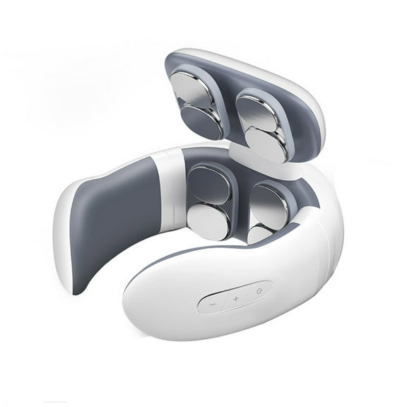 yelldesk Neck Massager for Pain Relief Deep Tissue, Electric Portable Neck Massager, Electric Pulse Neck Massager with Heat, 8 Head and 15 Modes Cordless Cervical Neck Massage for Women Men