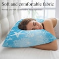 thumbnail image 5 of Blue Ombre Coastal Pillow Covers King, Sea Nautical Summer Beach Starfish Coral Soft Brushed Microfiber Breathable Throw Pillow Covers, Pillowcase with Zipper for Couch Sofa Bedroom 20"x36", 5 of 9