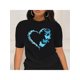 thumbnail image 1 of Playful Charm Women's Casual Butterfly Heart Pattern T-Shirt Short Sleeves Polyester Blend, 1 of 6
