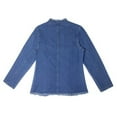 thumbnail image 4 of WEIYLL Womens Fall Tops Denim Jacket Stand Collar Slim Fit Stretch Lightweight Versatile Blue Ladies Fall Tops ,M, 4 of 5
