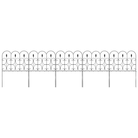 Best Choice Products 10-foot x 32-inch 5-Panel Iron Foldable Interlocking Garden Edging Fence Panels for Lawn, Backyard, Landscaping with Locking Hooks, (Best Garden Fence For Rabbits)