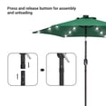 thumbnail image 5 of Sonerlic 7.5ft LED Patio Market Umbrella With Steel Frame, Outdoor Table Umbrella for Yard, Poolside and Deck, Jungle green, 5 of 9