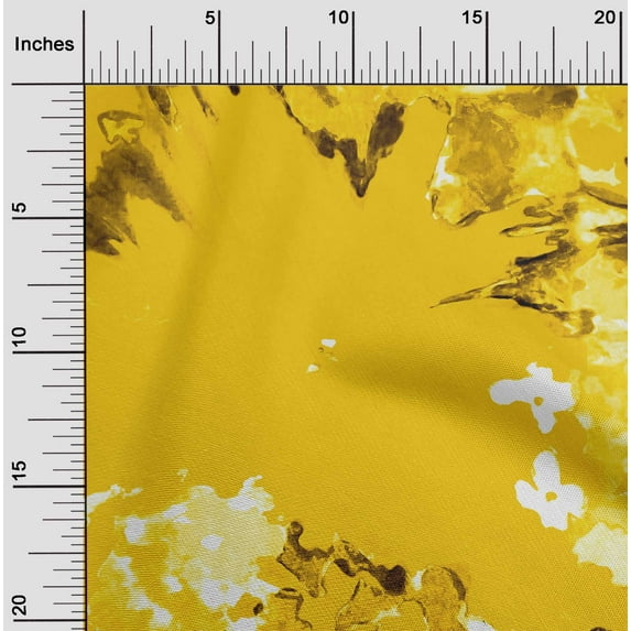 oneOone Cotton Poplin Yellow Fabric Tie Dye Quilting Supplies Print Sewing Fabric By The Yard 56 Inch Wide-GX4