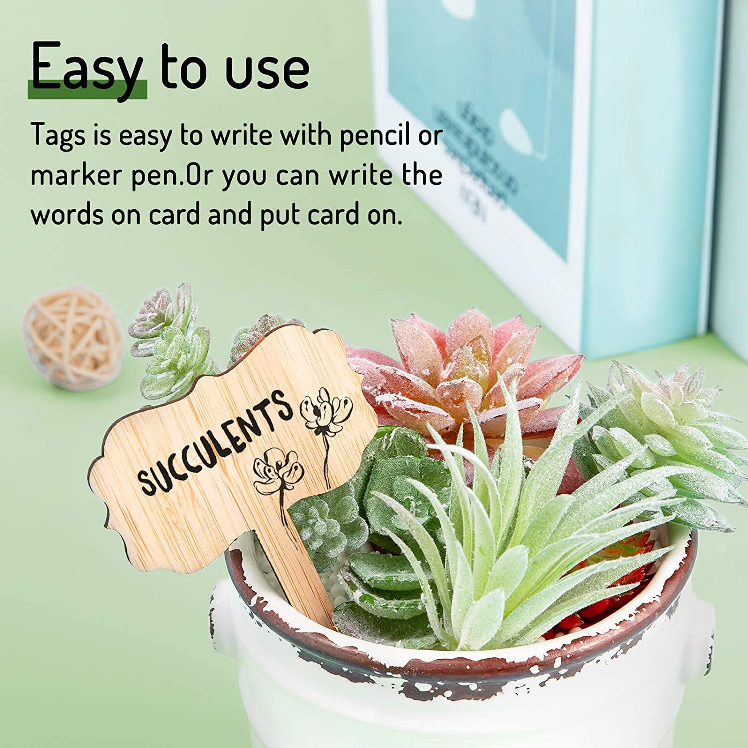 UP 100X Bamboo Plant Labels Flower Garden T-tags Nursey Seeding Marker Tool AU