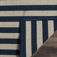 thumbnail image 4 of SAFAVIEH Four Seasons Mitre Striped Polyester Runner Rug, Ivory/Navy, 2'3" x 8', 4 of 7