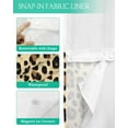 thumbnail image 3 of No Hook Shower Curtains with Snap in Liner, Leopard Waterproof Fabric Shower Curtain, Brown Animals Art Modern Farmhouse Double Layers & See-Through Top Window Bathroom Curtains 60''x72'', 3 of 6