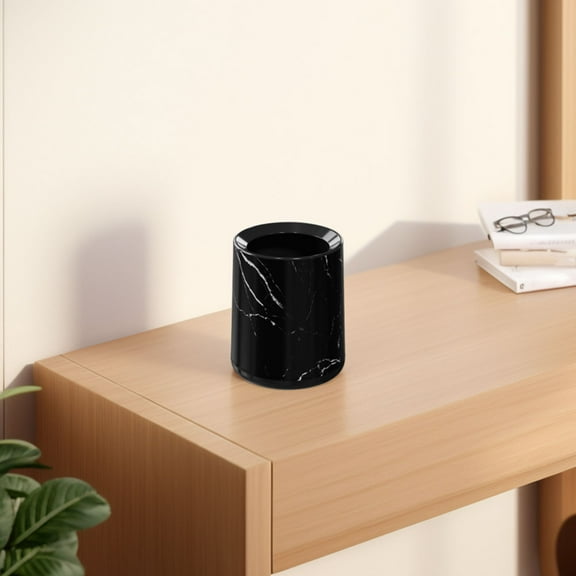 Hemoton Small Bathroom Trash Can Marble Waste Basket For Bedroom Kitchen And Office Decorative Garbage Bin Trash Can Organizer For Room