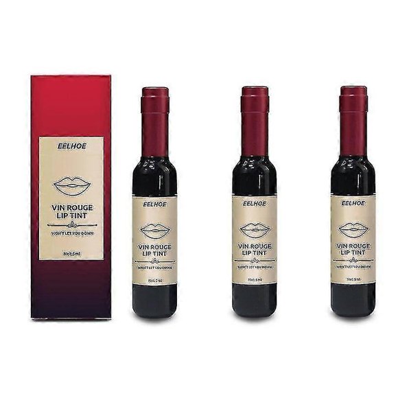 Tinte para labios con forma de botella de vino tinto, brillo labial líquido, hidratante, sin decoloración, lápiz labial de botella de vino tinto, maquillaje de terciopelo, venta al por mayor | 57411