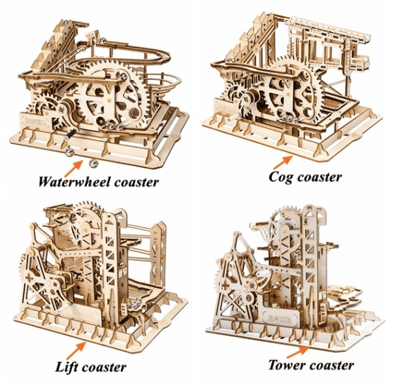 Marble Run Game DIY Waterwheel Coasters 3D Wooden Model Creative Steampunk Toy 