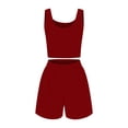thumbnail image 4 of Conjunto de dos piezas de verano para mujer: top corto sin mangas y pantalones cortos de cintura alta, encaje de nailon y spandex, para todo tipo de cuerpos, 4 of 4