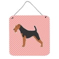 thumbnail image 1 of Welsh Terrier Checkerboard Pink Wall or Door Hanging Prints, 1 of 1