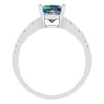 thumbnail image 4 of 2.7 ct Cushion Cut Blue Moissanite Solitaire with Simulated Diamond Accents 18K White Gold Womens Engagement Ring, 4 of 5