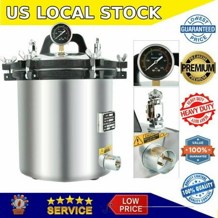 18 Liter Steam Autoclave Sterilizer Lab Stainless Steel Pressure Sterilizer 110V