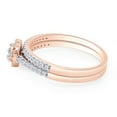 thumbnail image 4 of AFFY Princess & Round Cut White Natural Diamond Heart Bridal Ring Set In 10k Rose Gold (0.4 cttw) Ring Size-13, 4 of 7