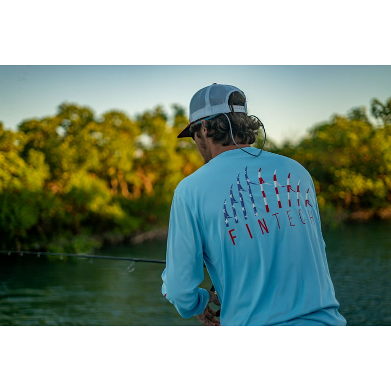 fintech performance fishing t-shirt large