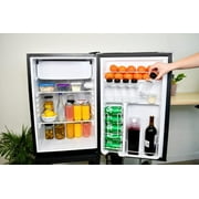 Frigidaire 4.5 Cu Ft Compact Refrigerator with Freezer, Platinum Mini Fridge with Chrome Trim for Apartment, Dorm, Office, Garage