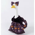 thumbnail image 3 of Ouuluon Halloween Porch Goose Outfits, Cute Convenient Porch Goose Outfit, 23 inch Purple Dress with Pumpkin Pattern & Lace for Garden Yard Patio, 3 of 9
