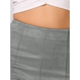 thumbnail image 5 of Pantalones Flare Sólidos de Mujer INSPIRE CHIC con Cremallera Lateral Oculta de Suede Sintético Color Gris, 5 of 5