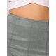 thumbnail image 5 of Pantalones Flare Sólidos de Mujer INSPIRE CHIC con Cremallera Lateral Oculta de Suede Sintético Color Gris, 5 of 5