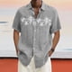 thumbnail image 2 of Designer Spring Summer Men's Casual Cotton Linen Solid Color Short Sleeve Shirts Loose Shirts XL, 2 of 5