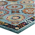 thumbnail image 4 of Modway Entourage 94.5x122" Odile Floral Moroccan Trellis Area Rug in Blue/Red, 4 of 8